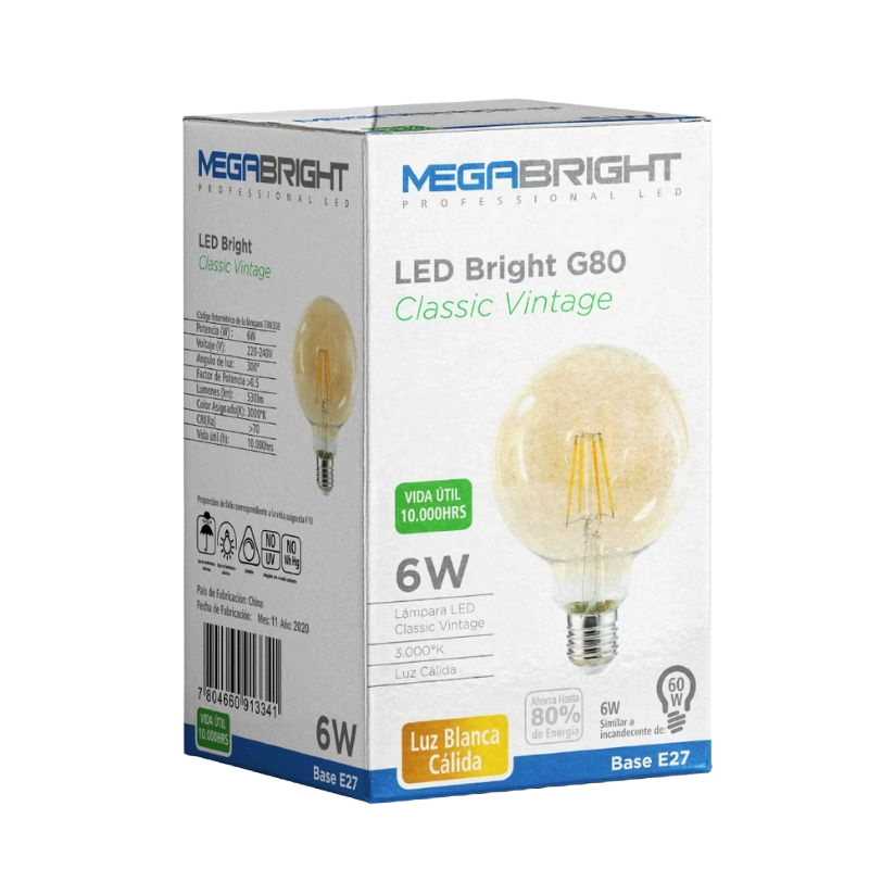 Ampolleta LED decorativa de bajo consumo para empresas y hogar en Chile